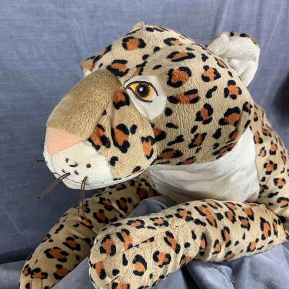 Ikea Morrhar Leopard Plush 32inchLaying Pillow Realistic Embroidered Eyes Whiske